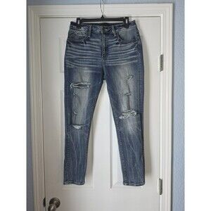 Buckle Black Ankle Skinny Jeans Womens 29 Blue Distressed Grunge